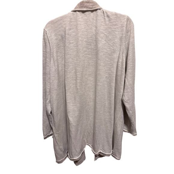 Lands' End Plus Size Natural Color Open Front Cardigan Cream Brown 3X (24W-26W) - Picture 4 of 9